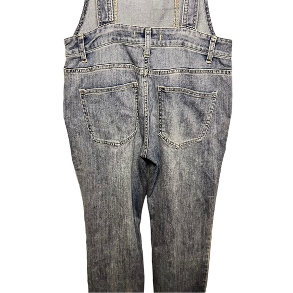Free People Washed Denim Overalls Medium Wash 27 - Picture 7 of 10